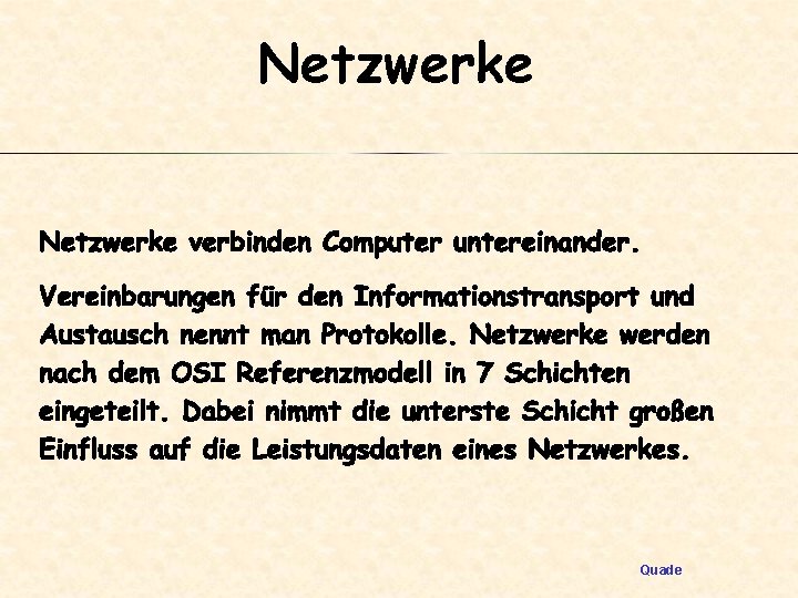 Netzwerke Quade 