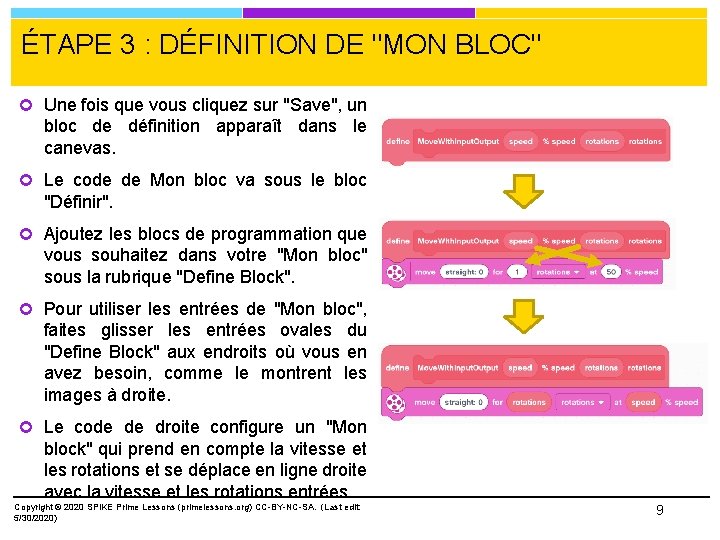 ÉTAPE 3 : DÉFINITION DE "MON BLOC" Une fois que vous cliquez sur "Save",