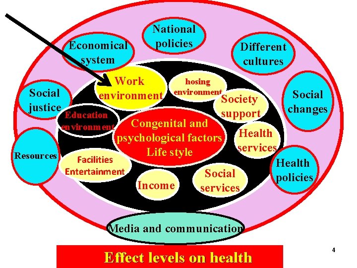 Economical system Work environment Social justice Education environment Resources National policies Different cultures hosing