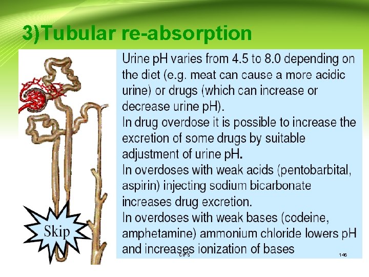 3)Tubular re-absorption CIPS 145 