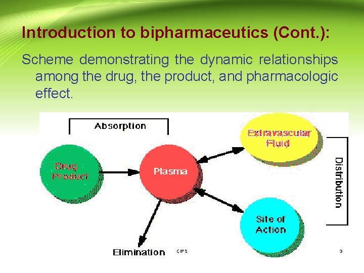 Introduction to bipharmaceutics (Cont. ): Scheme demonstrating the dynamic relationships among the drug, the