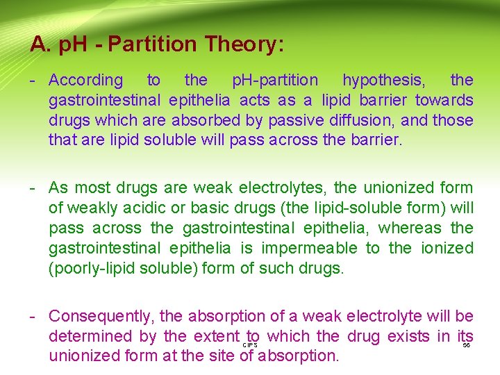 A. p. H - Partition Theory: - According to the p. H-partition hypothesis, the