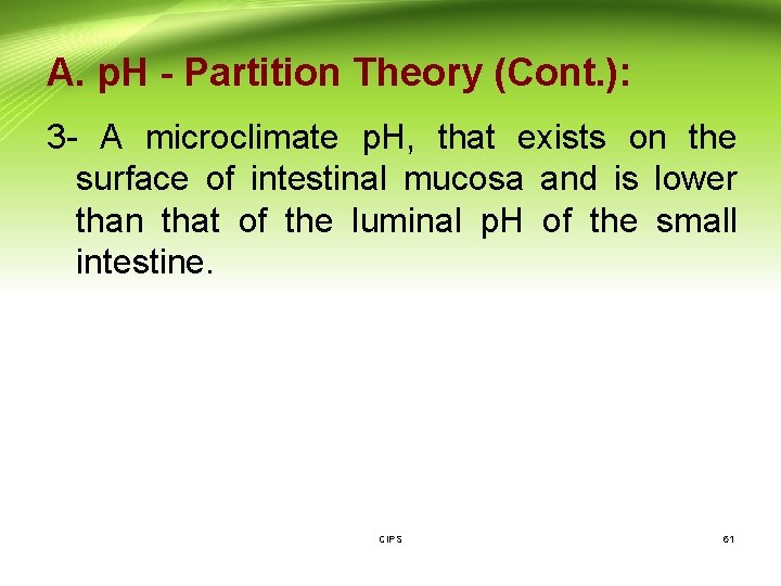 A. p. H - Partition Theory (Cont. ): 3 - A microclimate p. H,