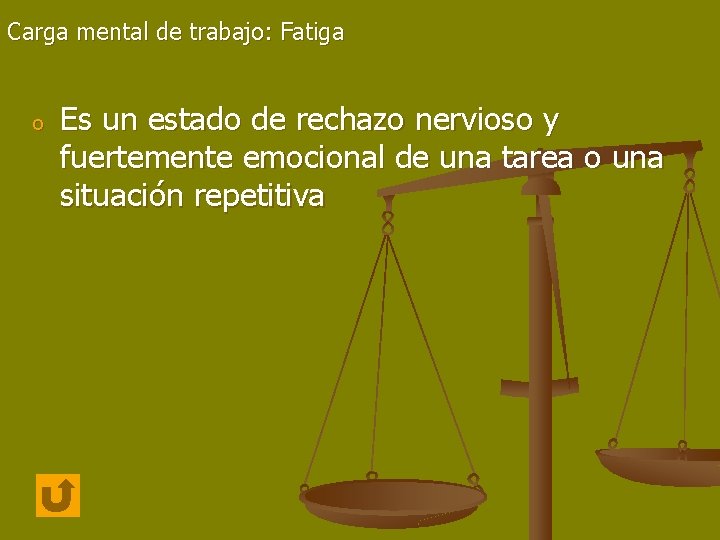 Carga mental de trabajo: Fatiga o Es un estado de rechazo nervioso y fuertemente