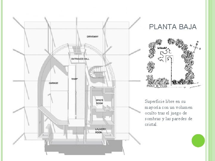 PLANTA BAJA Superficie libre en su mayoría con un volumen oculto tras el juego