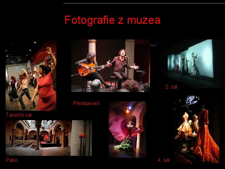 Fotografie z muzea 2. sál Představení Taneční sál Patio 4. sál 