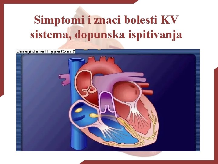 Simptomi i znaci bolesti KV sistema, dopunska ispitivanja 