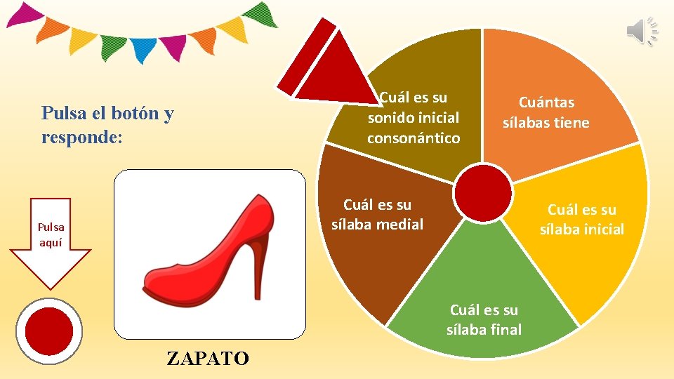 Pulsa el botón y responde: Cuál es su sonido inicial consonántico Cuántas sílabas tiene