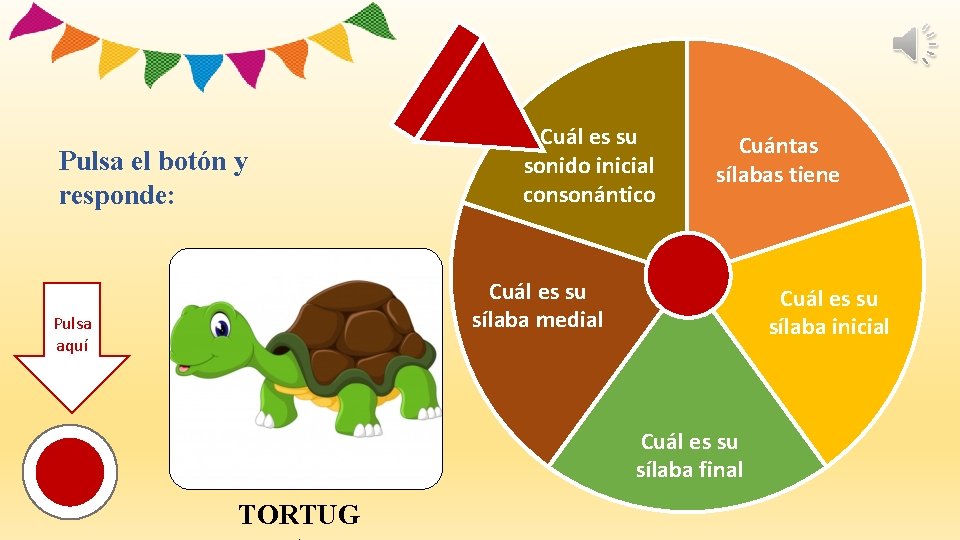 Pulsa el botón y responde: Cuál es su sonido inicial consonántico Cuántas sílabas tiene