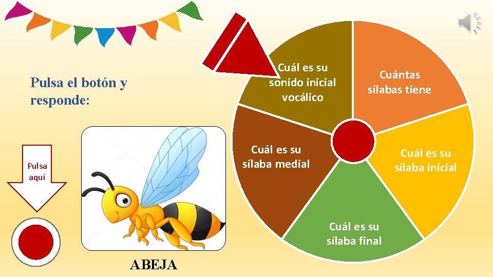 Cuál es su sonido inicial vocálico Pulsa el botón y responde: Cuántas sílabas tiene