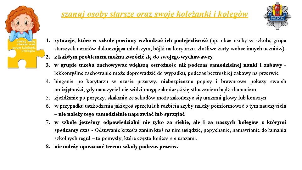 szanuj osoby starsze oraz swoje koleżanki i kolegów 1. sytuacje, które w szkole powinny