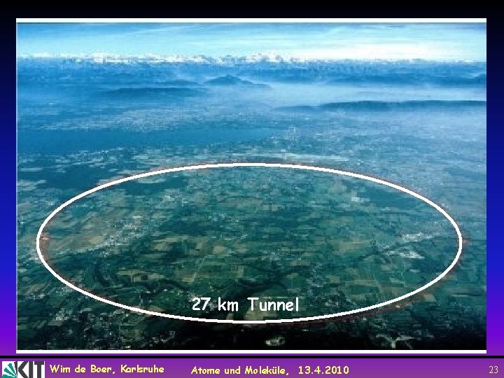 27 km Tunnel Wim de Boer, Karlsruhe Atome und Moleküle, 13. 4. 2010 23