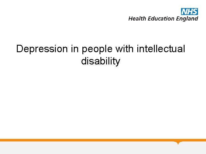 Depression in people with intellectual disability 