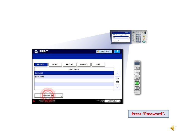 Press “Password”. 