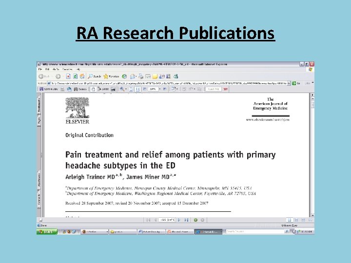 RA Research Publications 