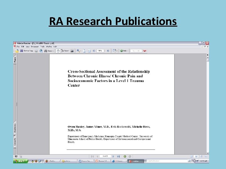 RA Research Publications 