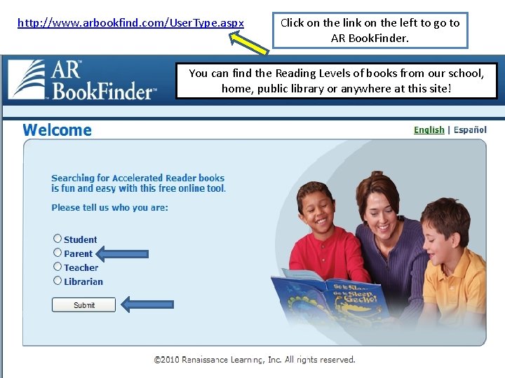 http: //www. arbookfind. com/User. Type. aspx Click on the link on the left to