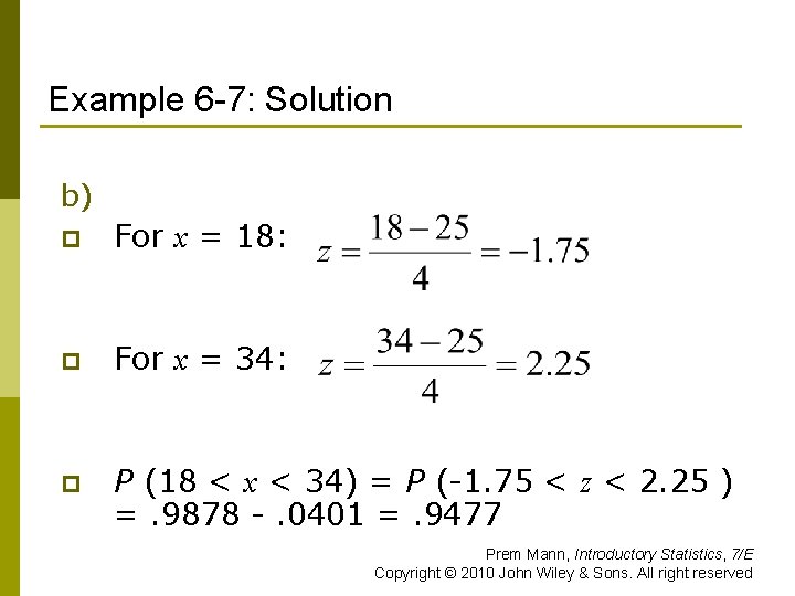 Example 6 -7: Solution b) p For x = 18: p For x =