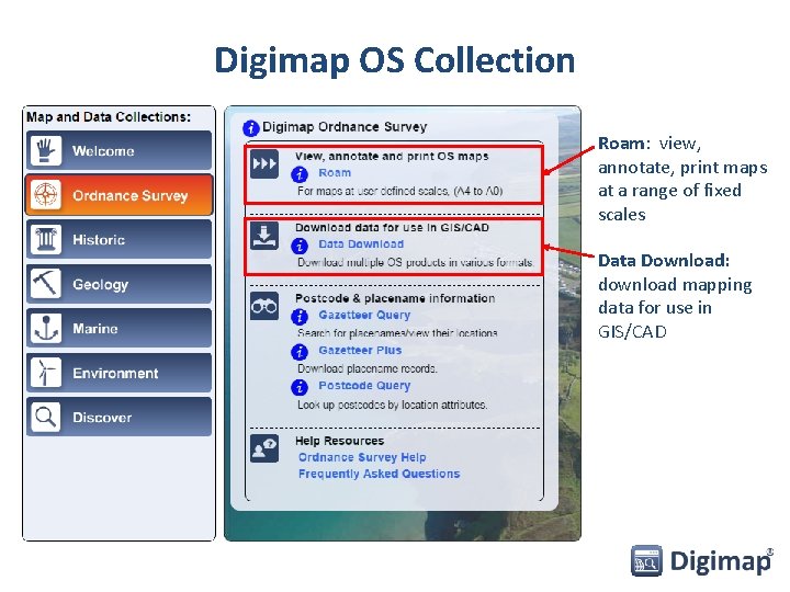 Digimap OS Collection Roam: view, annotate, print maps at a range of fixed scales