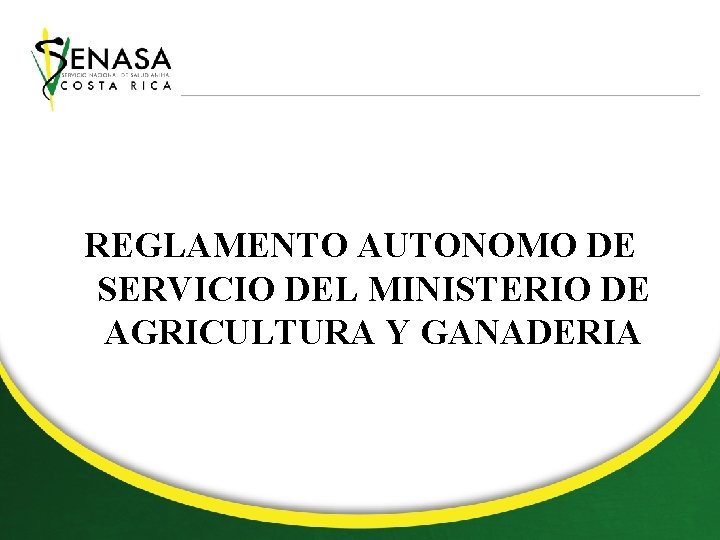 REGLAMENTO AUTONOMO DE SERVICIO DEL MINISTERIO DE AGRICULTURA Y GANADERIA 