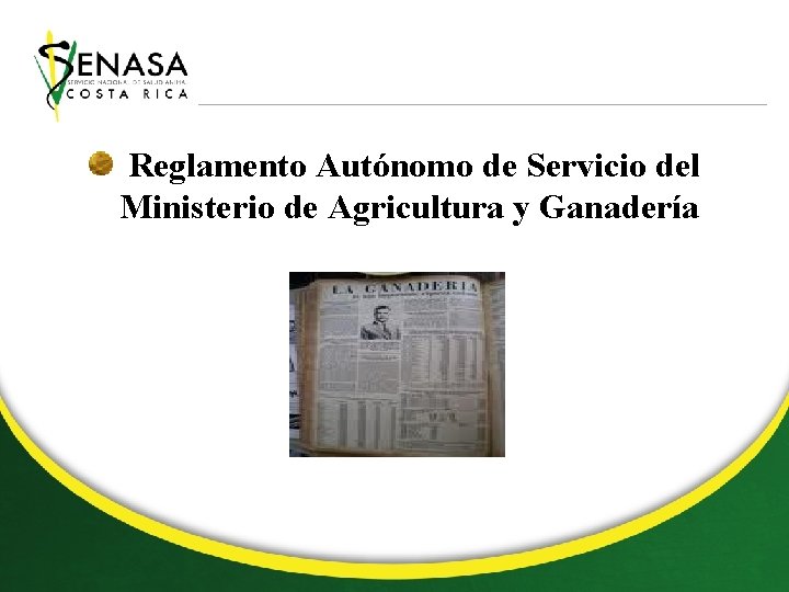 Reglamento Autónomo de Servicio del Ministerio de Agricultura y Ganadería 