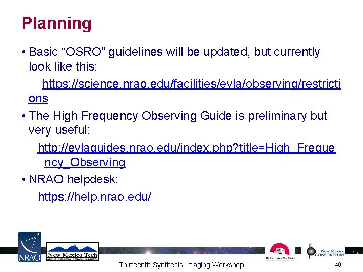 Planning • Basic “OSRO” guidelines will be updated, but currently look like this: https: