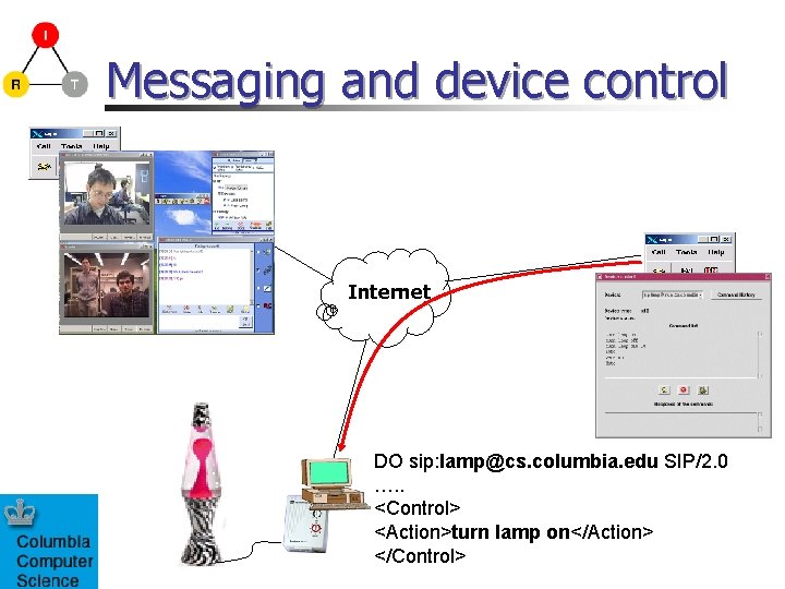 Messaging and device control Internet DO sip: lamp@cs. columbia. edu SIP/2. 0 …. .