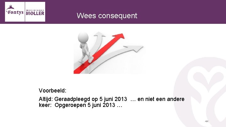  Wees consequent Voorbeeld: Altijd: Geraadpleegd op 5 juni 2013 … en niet een