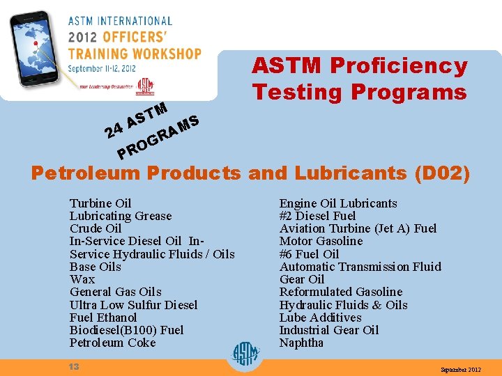 24 M ASTM Proficiency Testing Programs T AS R G O R P S