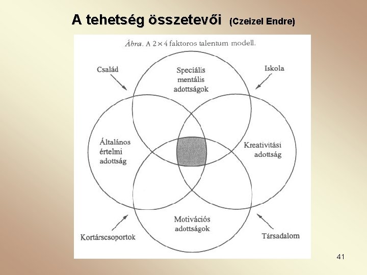 A tehetség összetevői (Czeizel Endre) 41 