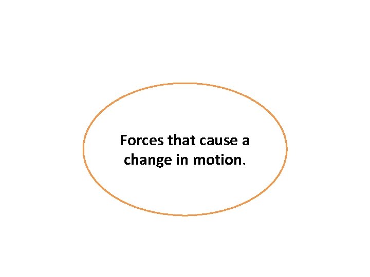 Forces that cause a change in motion. 