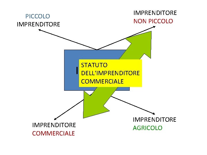 IMPRENDITORE NON PICCOLO IMPRENDITORE STATUTO DELL‘IMPRENDITORE COMMERCIALE IMPRESA IMPRENDITORE COMMERCIALE IMPRENDITORE AGRICOLO 