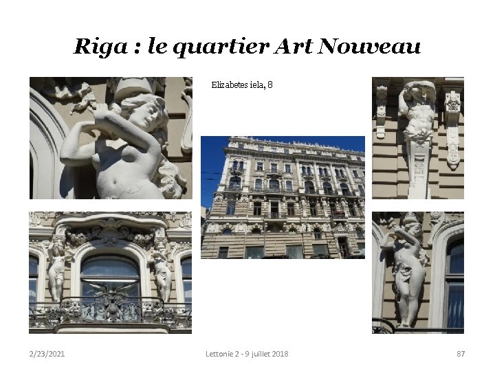 Riga : le quartier Art Nouveau Elizabetes iela, 8 2/23/2021 Lettonie 2 - 9 Riga : le quartier Art Nouveau Elizabetes iela, 8 2/23/2021 Lettonie 2 - 9