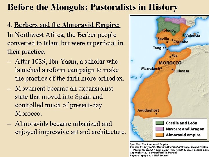 Before the Mongols: Pastoralists in History 4. Berbers and the Almoravid Empire: In Northwest