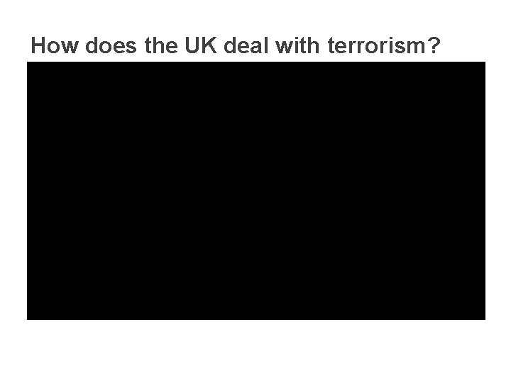 How does the UK deal with terrorism? 