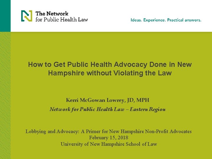 How to Get Public Health Advocacy Done in New Hampshire without Violating the Law