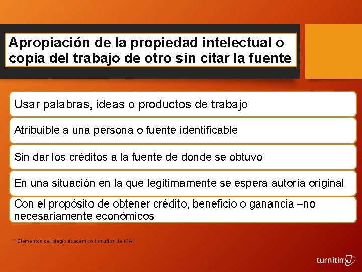 Apropiación de la propiedad intelectual o copia del trabajo de otro sin citar la