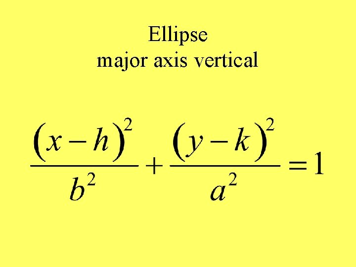 Ellipse major axis vertical 