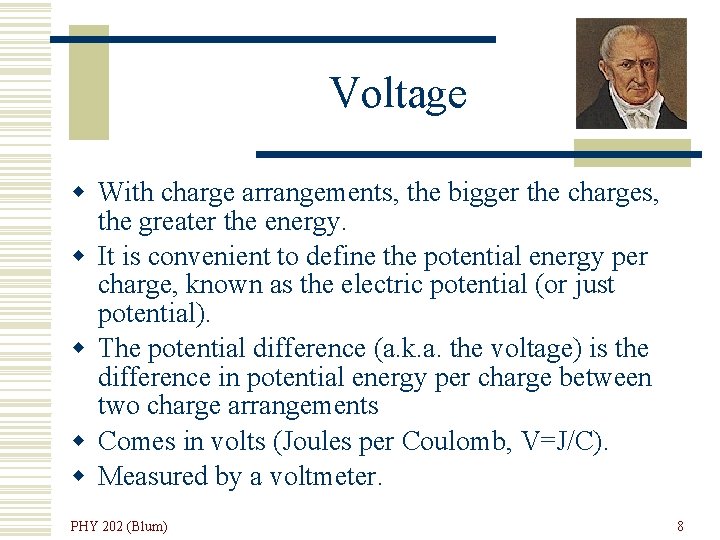 Voltage w With charge arrangements, the bigger the charges, the greater the energy. w