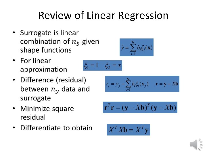 Review of Linear Regression • 