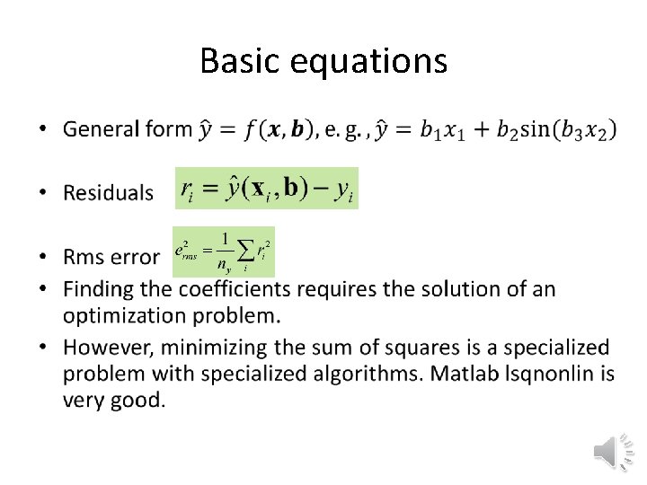 Basic equations • 