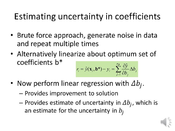Estimating uncertainty in coefficients • 