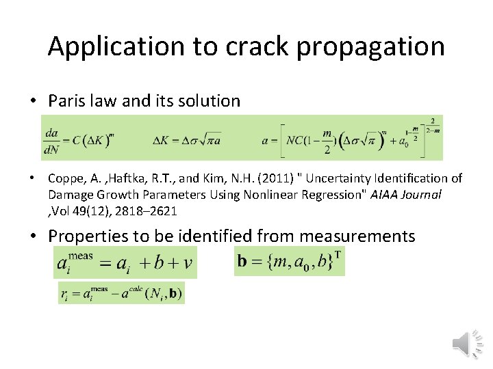 Application to crack propagation • Paris law and its solution • Coppe, A. ,