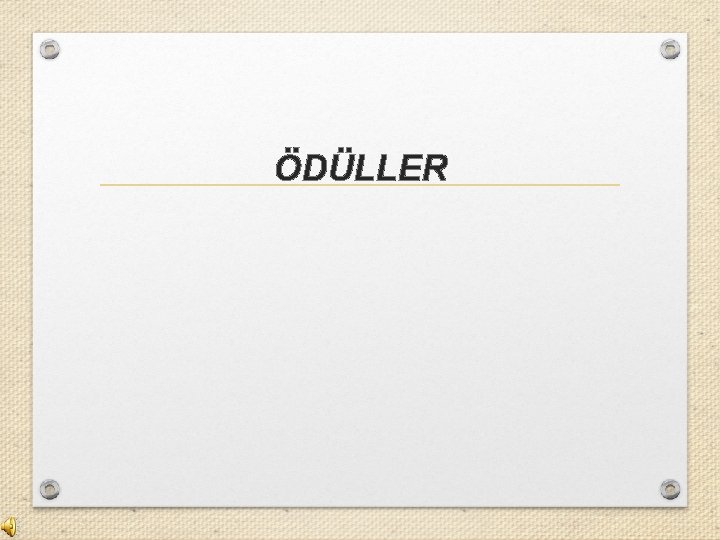 ÖDÜLLER 