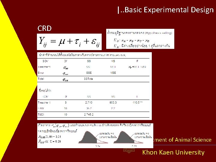 |. . Basic Experimental Design CRD Department of Animal Science Khon Kaen University 