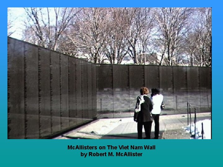 Mc. Allisters on The Viet Nam Wall by Robert M. Mc. Allister 