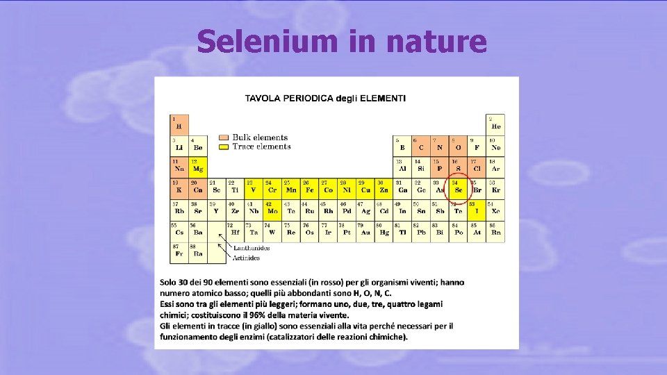 Selenium in nature 