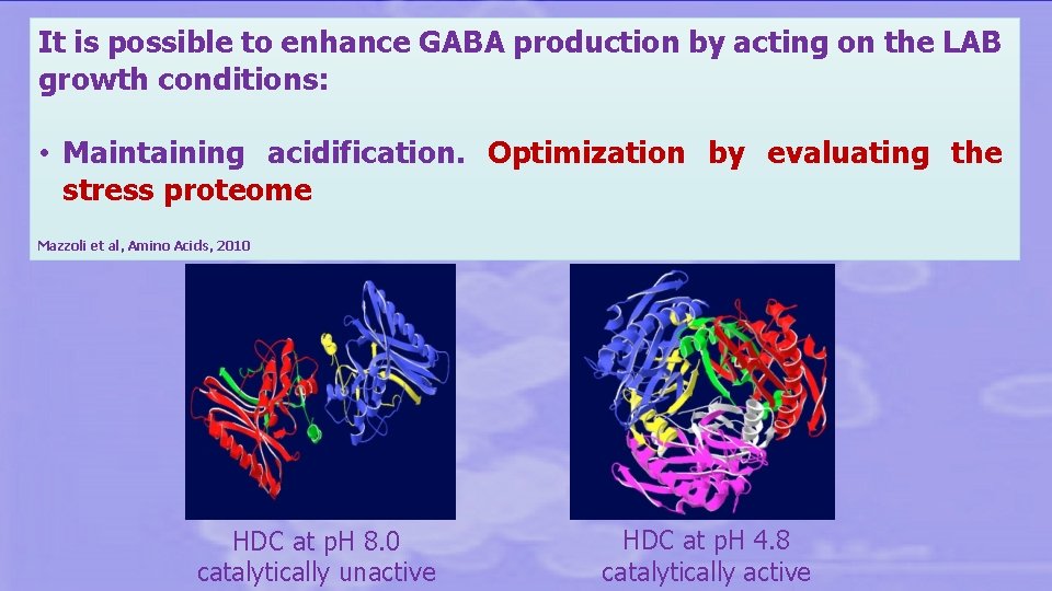 It is possible to enhance GABA production by acting on the LAB growth conditions: