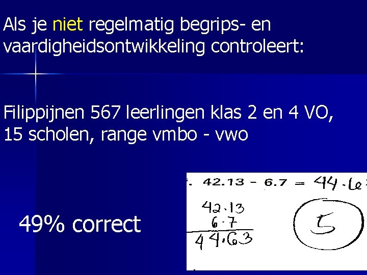 Als je niet regelmatig begrips- en vaardigheidsontwikkeling controleert: Filippijnen 567 leerlingen klas 2 en