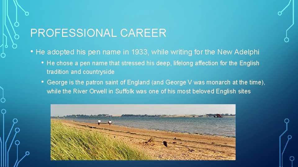 PROFESSIONAL CAREER • He adopted his pen name in 1933, while writing for the